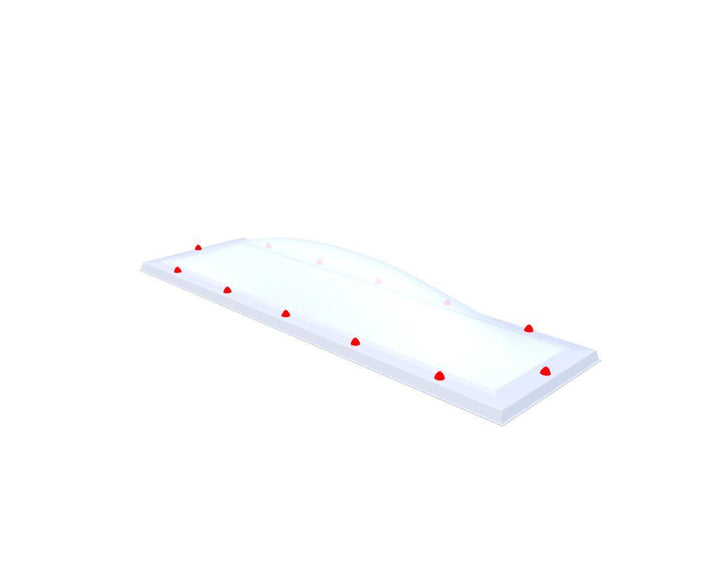 Skylux-Skylight 50x200 cm-Triple-walled (1.70 W/m²K) Heated space? Choose this version or higher!-Polycarbonate (250 times more impact-resistant than glass)-Heat-reflective * opal & non transparent-15