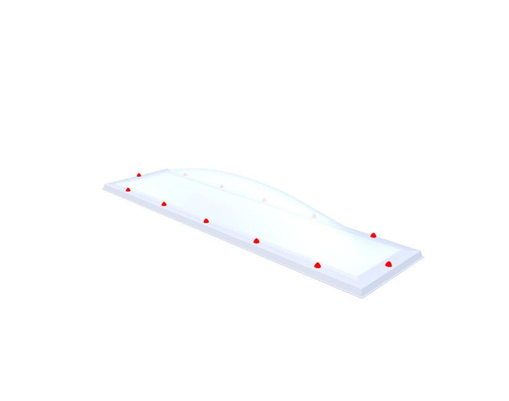 Skylux-Skylight 50x230 cm-Triple-walled (1.70 W/m²K) Heated space? Choose this version or higher!-Polycarbonate (250 times more impact-resistant than glass)-Heat-reflective * opal & non transparent-15