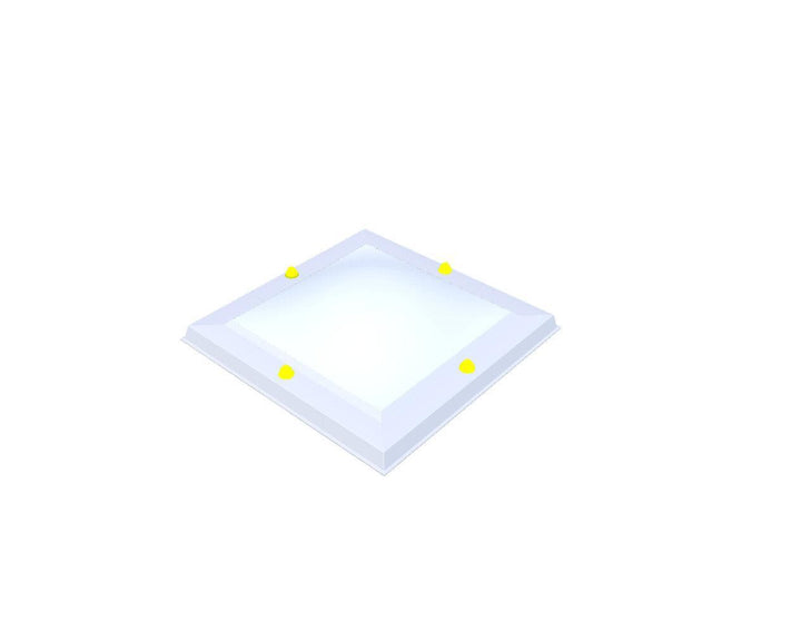 Skylux-Skylight 50x50 cm-Single-walled (least insulating - 5.17 W/m²K)-Acrylic (10 times more impact-resistant than glass)-Opal * (milk glass) non transparent-3