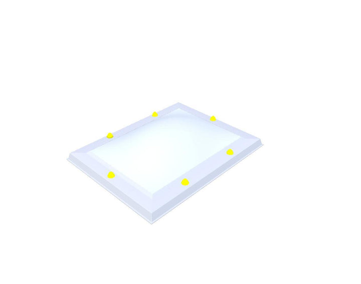 Skylux-Skylight 50x70 cm-Single-walled (least insulating - 5.17 W/m²K)-Acrylic (10 times more impact-resistant than glass)-Opal * (milk glass) non transparent-3