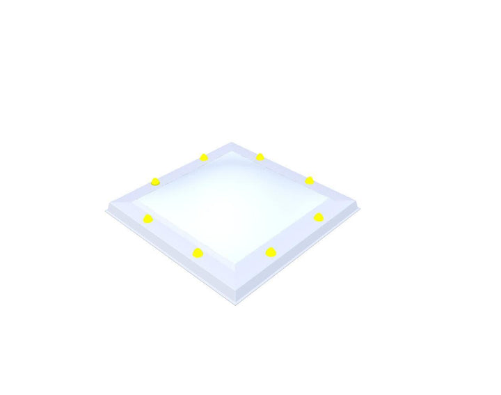 Skylux-Skylight 55x55 cm-Single-walled (least insulating - 5.17 W/m²K)-Acrylic (10 times more impact-resistant than glass)-Opal * (milk glass) non transparent-3
