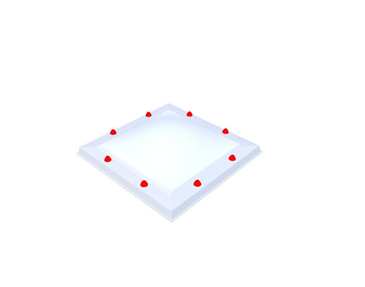 Skylux-Skylight 55x55 cm-Triple-walled (1.70 W/m²K) Heated space? Choose this version or higher!-Polycarbonate (250 times more impact-resistant than glass)-Heat-reflective * opal & non transparent-15