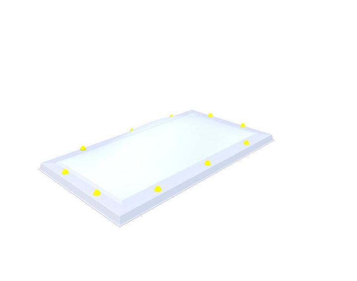 Skylux-Skylight 60x120 cm-Single-walled (least insulating - 5.17 W/m²K)-Acrylic (10 times more impact-resistant than glass)-Opal * (milk glass) non transparent-3