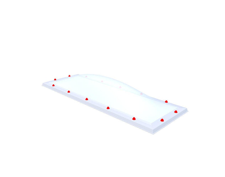 Skylux-Skylight 60x200 cm-Triple-walled (1.70 W/m²K) Heated space? Choose this version or higher!-Polycarbonate (250 times more impact-resistant than glass)-Heat-reflective * opal & non transparent-15