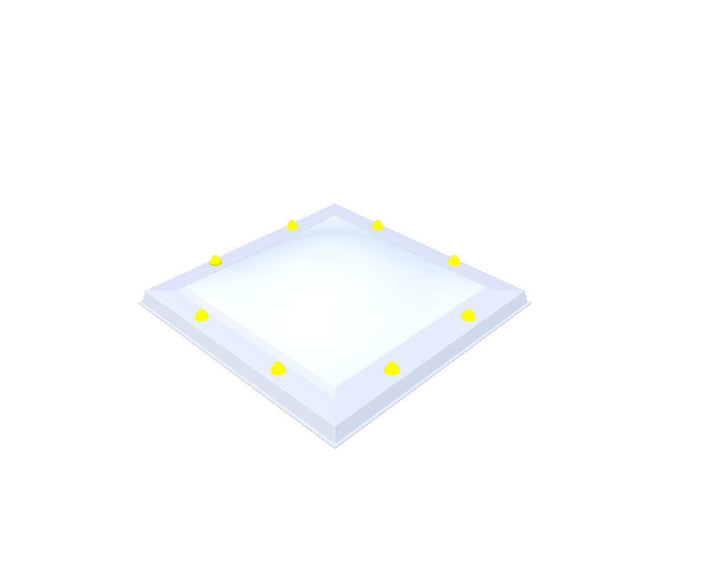 Skylux-Skylight 60x60 cm-Single-walled (least insulating - 5.17 W/m²K)-Acrylic (10 times more impact-resistant than glass)-Opal * (milk glass) non transparent-3