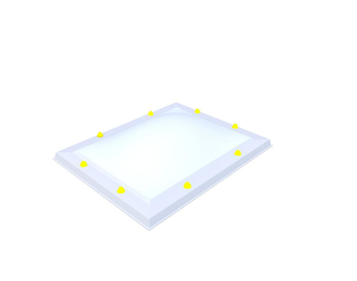 Skylux-Skylight 60x80 cm-Single-walled (least insulating - 5.17 W/m²K)-Acrylic (10 times more impact-resistant than glass)-Opal * (milk glass) non transparent-3