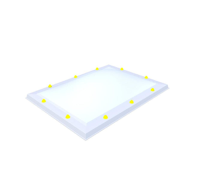 Skylux-Skylight 70x100 cm-Single-walled (least insulating - 5.17 W/m²K)-Acrylic (10 times more impact-resistant than glass)-Opal * (milk glass) non transparent-3