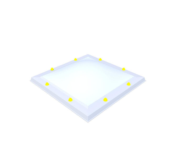 Skylux-Skylight 70x70 cm-Single-walled (least insulating - 5.17 W/m²K)-Acrylic (10 times more impact-resistant than glass)-Opal * (milk glass) non transparent-3