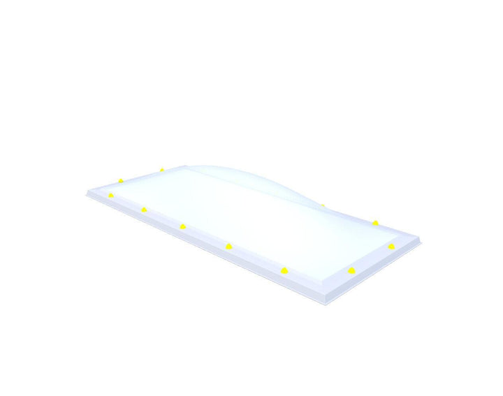Skylux-Skylight 80x200 cm-Single-walled (least insulating - 5.17 W/m²K)-Acrylic (10 times more impact-resistant than glass)-Opal * (milk glass) non transparent-3