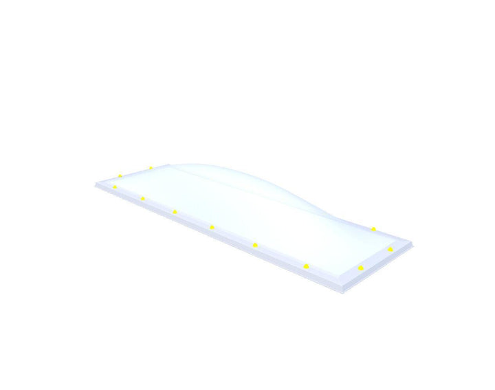 Skylux-Skylight 80x280 cm-Single-walled (least insulating - 5.17 W/m²K)-Acrylic (10 times more impact-resistant than glass)-Opal * (milk glass) non transparent-3