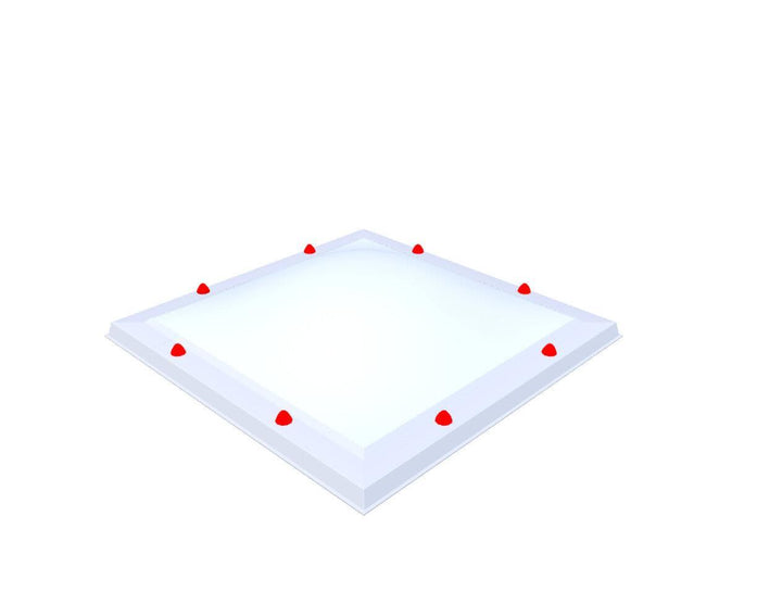 Skylux-Skylight 80x80 cm-Triple-walled (1.70 W/m²K) Heated space? Choose this version or higher!-Polycarbonate (250 times more impact-resistant than glass)-Opal * (milk glass) non transparent-14