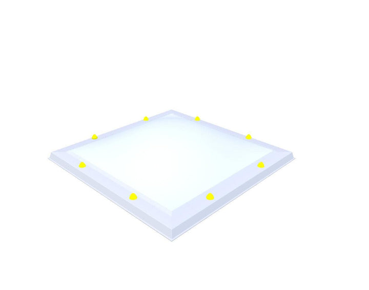 Skylux-Skylight 85x85 cm-Single-walled (least insulating - 5.17 W/m²K)-Acrylic (10 times more impact-resistant than glass)-Opal * (milk glass) non transparent-3