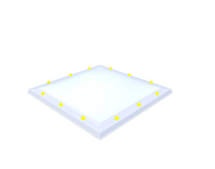 Skylux-Skylight 90x90 cm-Triple-walled (1.70 W/m²K) Heated space? Choose this version or higher!-Acrylic (10 times more impact-resistant than glass)-Opal * (milk glass) non transparent-11