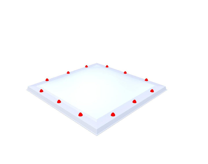 Skylux-Skylight 90x90 cm-Triple-walled (1.70 W/m²K) Heated space? Choose this version or higher!-Polycarbonate (250 times more impact-resistant than glass)-Heat-reflective * opal & non transparent-14