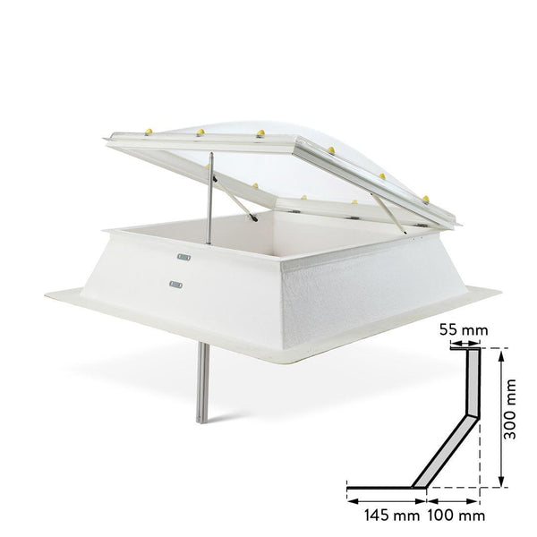 Skylux-Stairwell Smoke Ventilation with Polyester Curb 30/20-80 x 130 cm-Standard (No Roof Access) – Choose a Skylight-Select your preferred skylight below-1