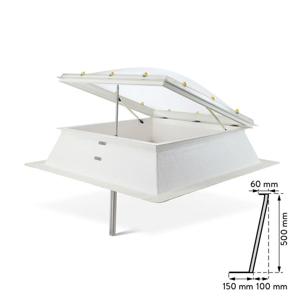 Skylux-Stairwell Smoke Ventilation with Polyester Curb 50/20-80 x 130 cm-Standard (No Roof Access) – Choose a Skylight-Select your preferred skylight below-1