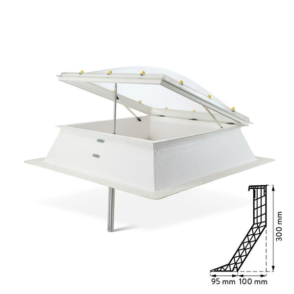 Skylux-Stairwell Smoke Ventilation with PVC Curb 30/20-80 x 130 cm-Standard (No Roof Access) – Choose a Skylight-Select your preferred skylight below-1