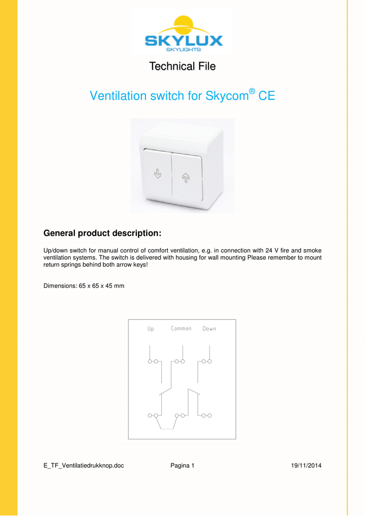 Skylux-Technical File Switches, Buttons & Detectors-Ventilation push button-English-5